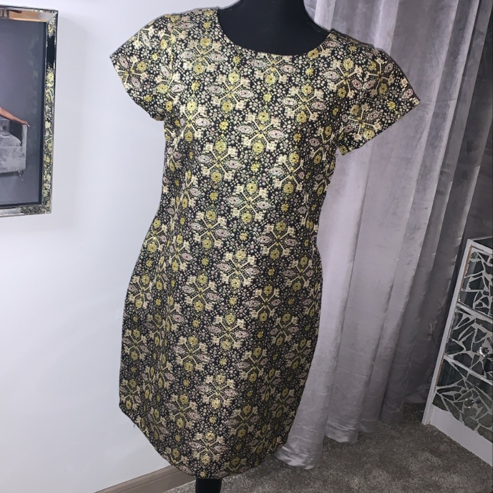 Metallic Print Dress